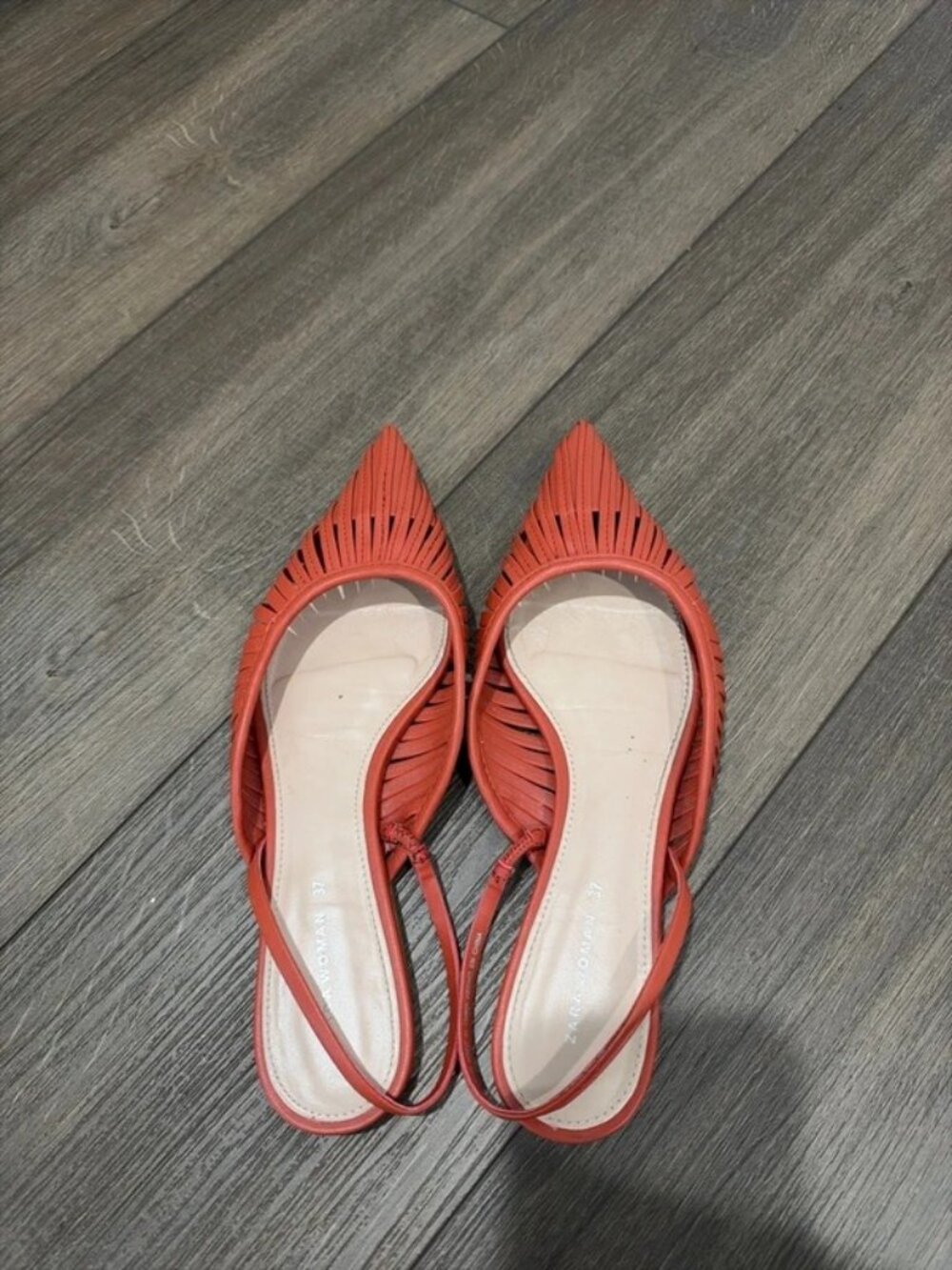 Zara Coral Slingback Ballet Flats โ Size 6.5